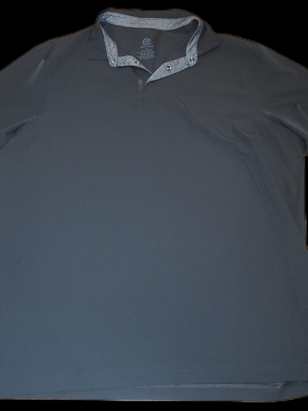 Champion Men's Polo in Black with Heather Grey Collar XL